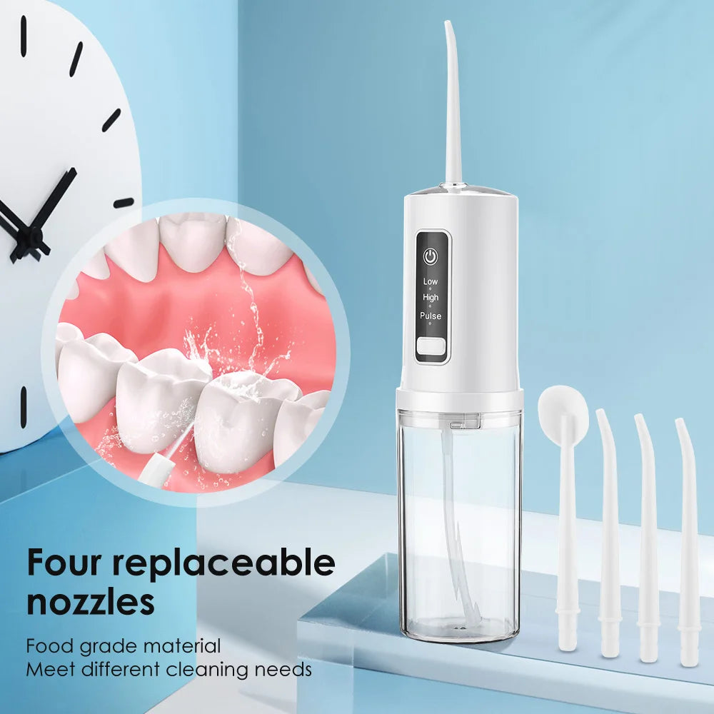 Wireless Water Flosser Electric Toothbrush Dental Scaler Smile Pro Set - Black and White