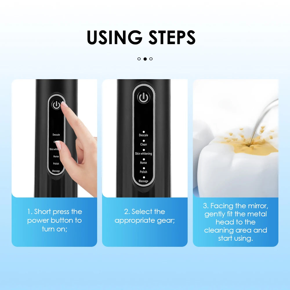 Wireless Water Flosser Electric Toothbrush Dental Scaler Smile Pro Set - White and White