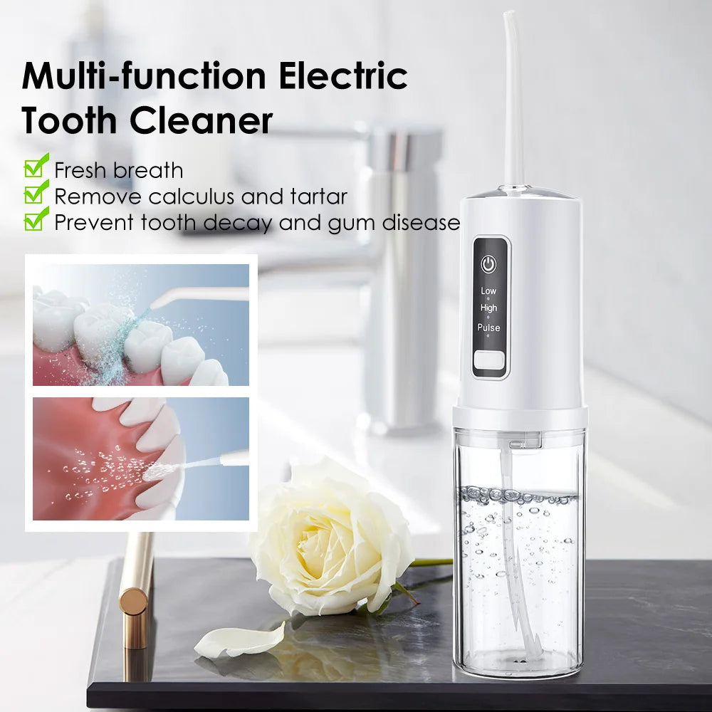 Wireless Water Flosser Electric Toothbrush Dental Scaler Smile Pro Set - Black and White