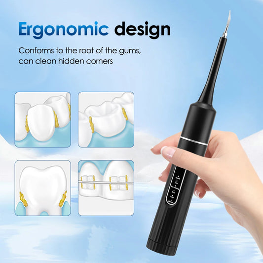 Wireless Water Flosser Electric Toothbrush Dental Scaler Smile Pro Set - Black and White